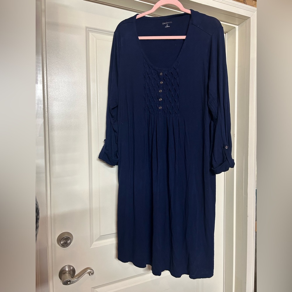 Kim Rogers Womens Plus Size 2X Blue Dress